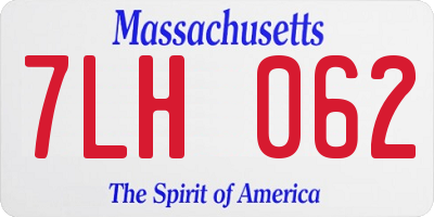 MA license plate 7LH062