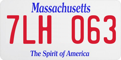 MA license plate 7LH063