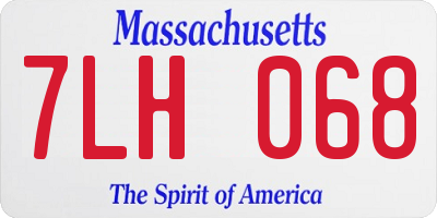 MA license plate 7LH068