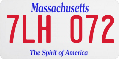 MA license plate 7LH072
