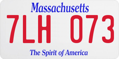 MA license plate 7LH073