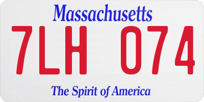 MA license plate 7LH074