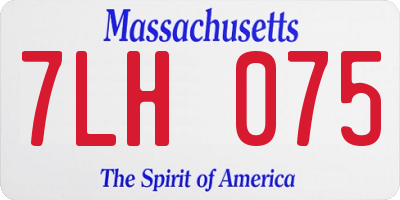 MA license plate 7LH075