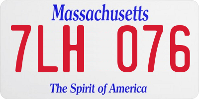 MA license plate 7LH076