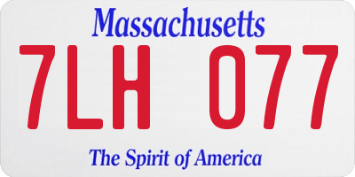 MA license plate 7LH077