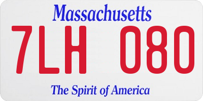 MA license plate 7LH080