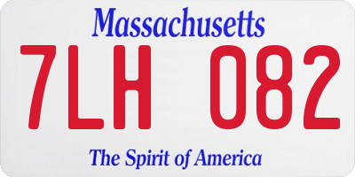 MA license plate 7LH082