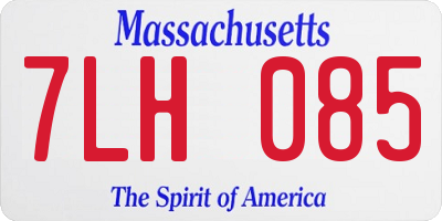 MA license plate 7LH085