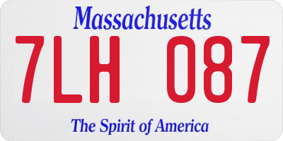 MA license plate 7LH087