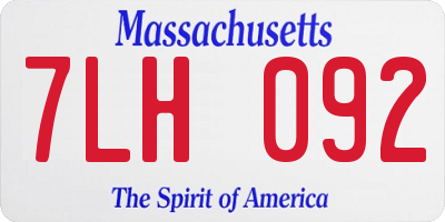 MA license plate 7LH092