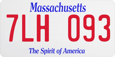 MA license plate 7LH093