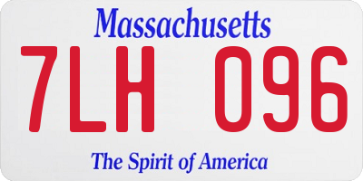 MA license plate 7LH096