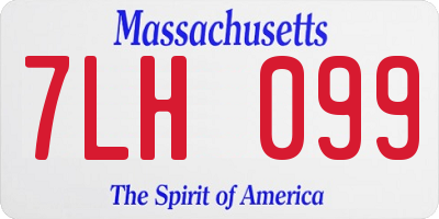 MA license plate 7LH099