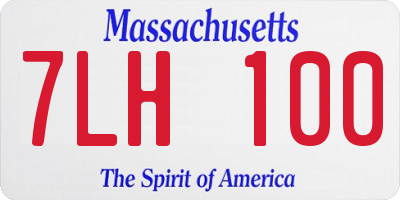 MA license plate 7LH100