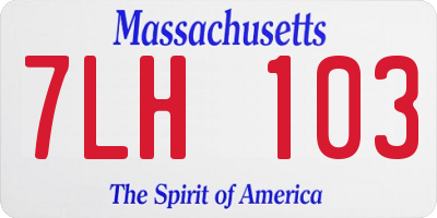 MA license plate 7LH103