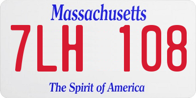 MA license plate 7LH108