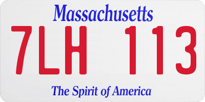 MA license plate 7LH113