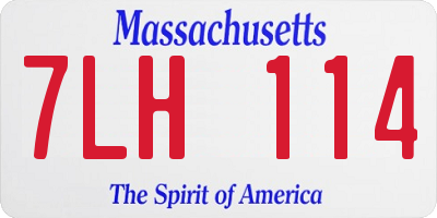 MA license plate 7LH114