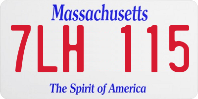 MA license plate 7LH115