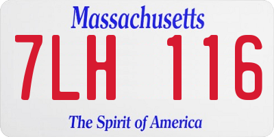 MA license plate 7LH116