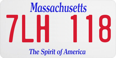 MA license plate 7LH118