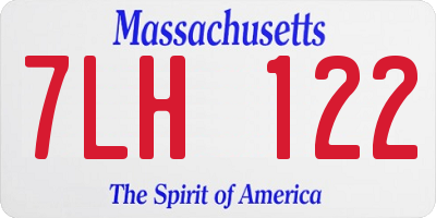 MA license plate 7LH122
