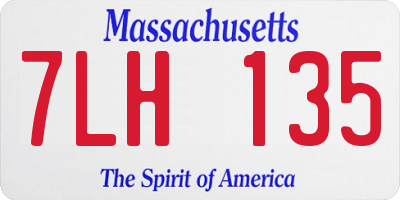 MA license plate 7LH135