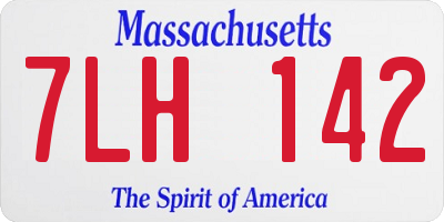 MA license plate 7LH142
