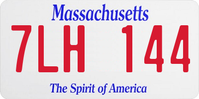 MA license plate 7LH144