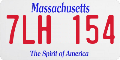 MA license plate 7LH154