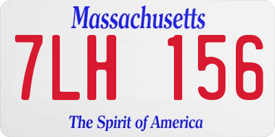 MA license plate 7LH156