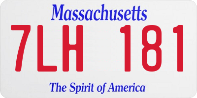 MA license plate 7LH181