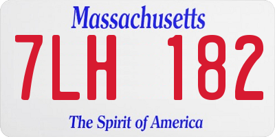 MA license plate 7LH182