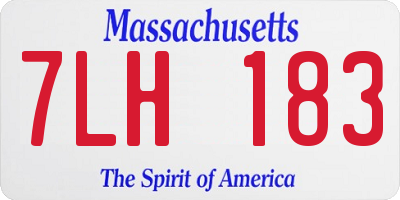 MA license plate 7LH183