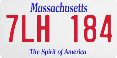 MA license plate 7LH184