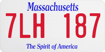 MA license plate 7LH187