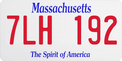MA license plate 7LH192