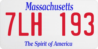 MA license plate 7LH193
