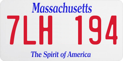 MA license plate 7LH194