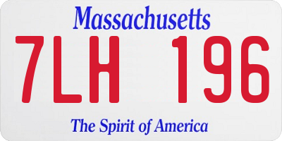 MA license plate 7LH196