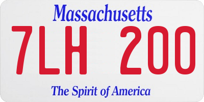 MA license plate 7LH200