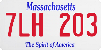 MA license plate 7LH203