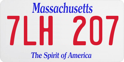 MA license plate 7LH207