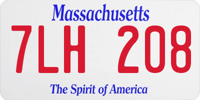 MA license plate 7LH208