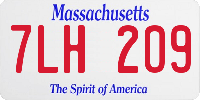 MA license plate 7LH209