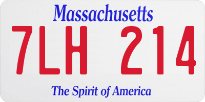MA license plate 7LH214