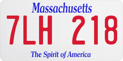 MA license plate 7LH218
