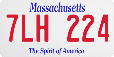 MA license plate 7LH224