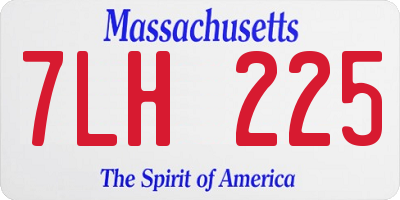 MA license plate 7LH225
