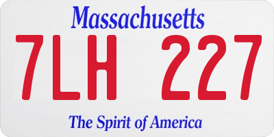 MA license plate 7LH227
